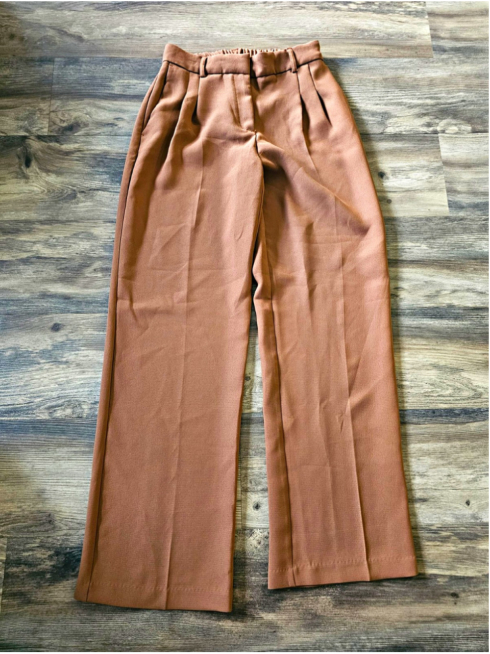 Cynthia Rowley Womens Brown Dress Pants 4 Straight Leg Pleated Pull On Pockets